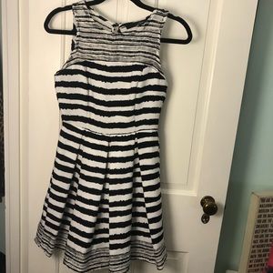 SUGARLIPS Black and White Striped Dress